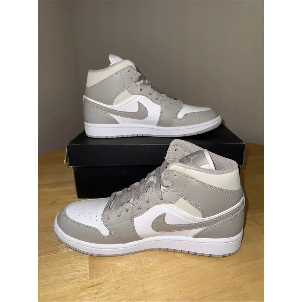Size 8 - Jordan 1 Mid College Grey - 554724082 lightly used/ OG BOX